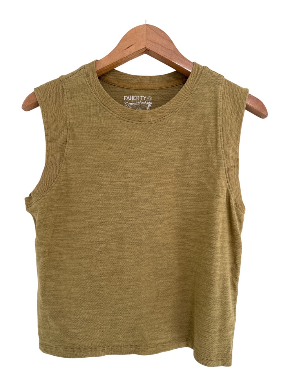 Faherty Olive Sleeveless Top